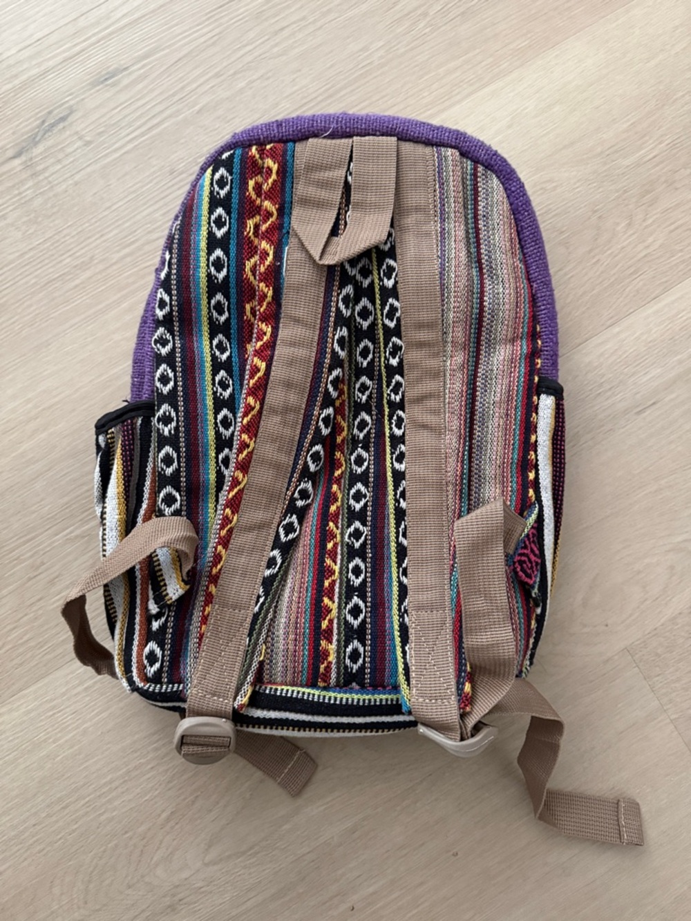 Himalya Hemp Multi‑Color Ethnic Pattern Women’s Backpack - Picture 9 of 11